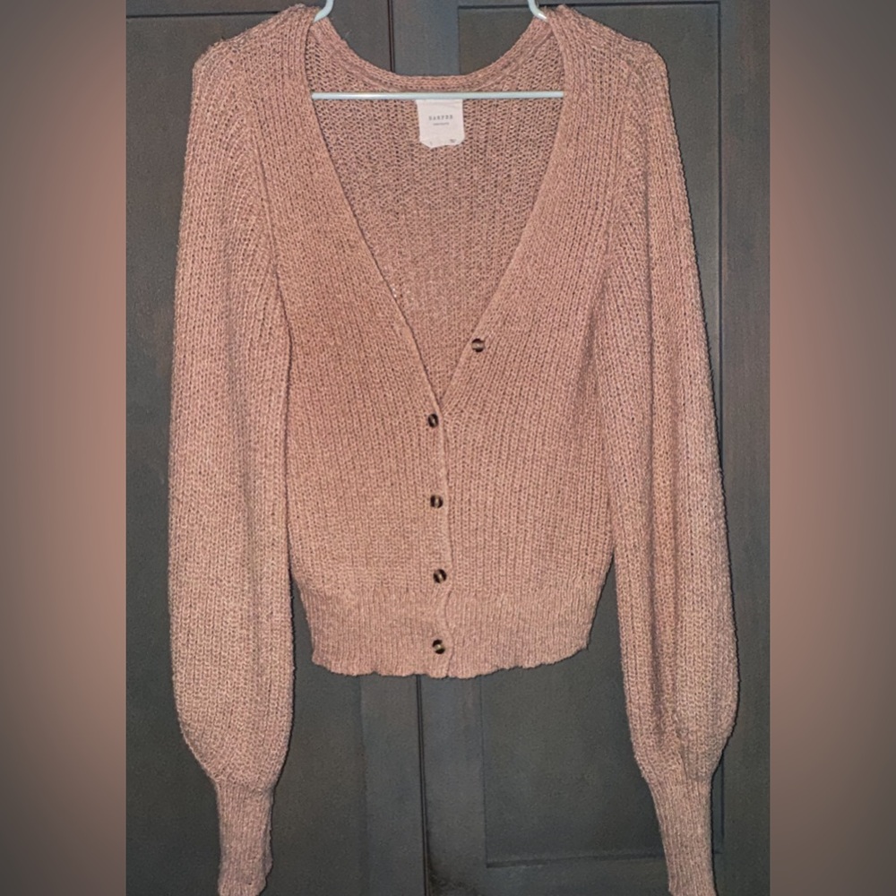 Tan, oversized caridgan